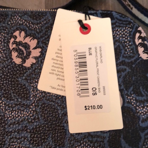 Ted Baker London Darlino Leather Graphic Blue Floral Print Camera Bag NWT - Picture 4 of 16